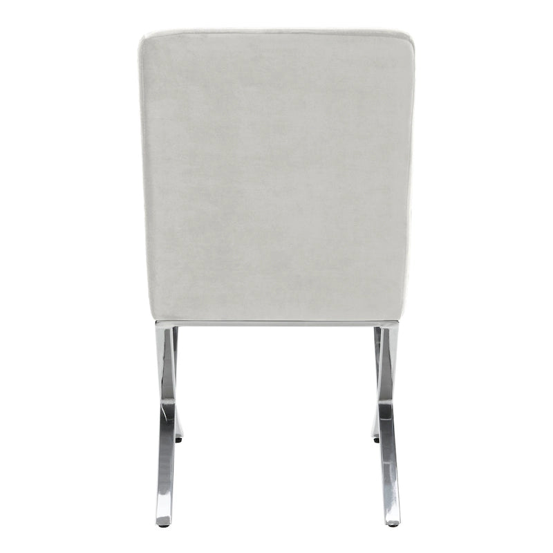 Merrilee Glam Black Chrome Tufted Side Chair