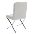 Merrilee Glam Black Chrome Tufted Side Chair