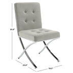 Merrilee Glam Black Chrome Tufted Side Chair