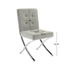 Merrilee Glam Black Chrome Tufted Side Chair
