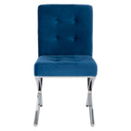 Merrilee Glam Black Chrome Tufted Side Chair