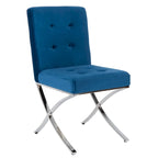 Merrilee Glam Black Chrome Tufted Side Chair