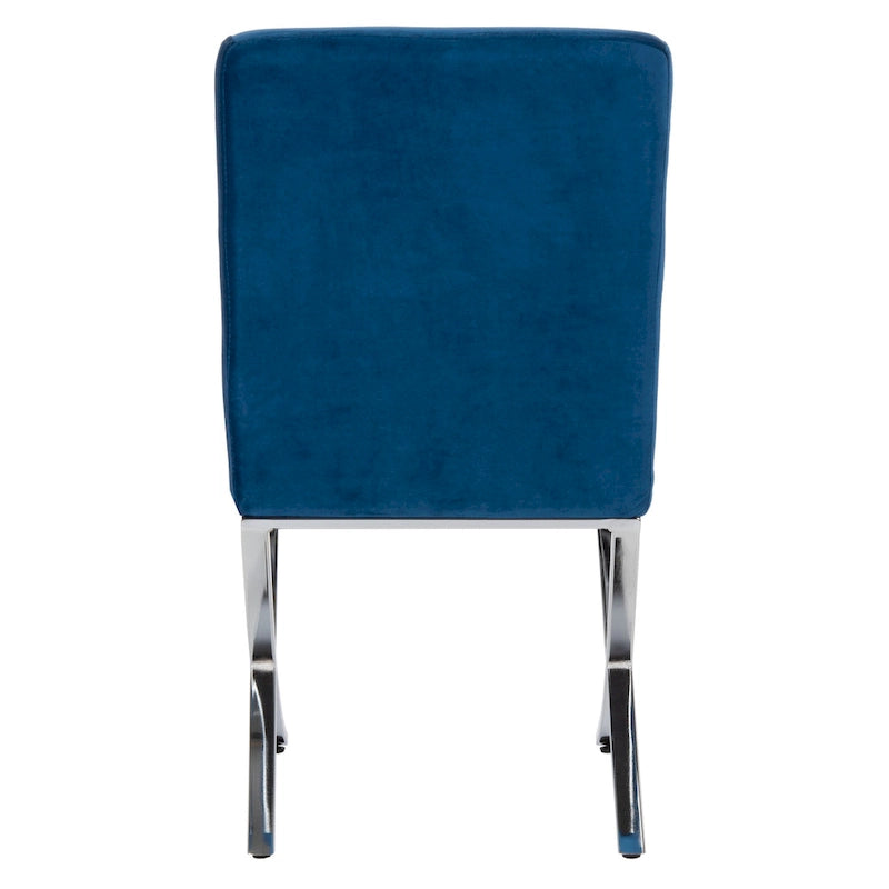 Merrilee Glam Black Chrome Tufted Side Chair
