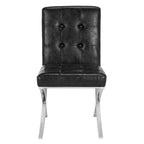 Merrilee Glam Black Chrome Tufted Side Chair