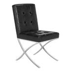 Merrilee Glam Black Chrome Tufted Side Chair