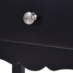 Side Table End Accent Table with 2 Drawers - Black