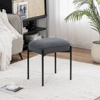 Single Rectangle Ottoman Tufted Lamb Fleece Foot Stool