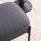 Single Rectangle Ottoman Tufted Lamb Fleece Foot Stool