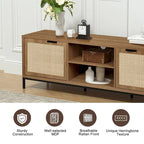 Modern TV Stand 2-Door Media Console Table Entertainment Center with 4 Storage Cabinets for TV's up to 65 - 59