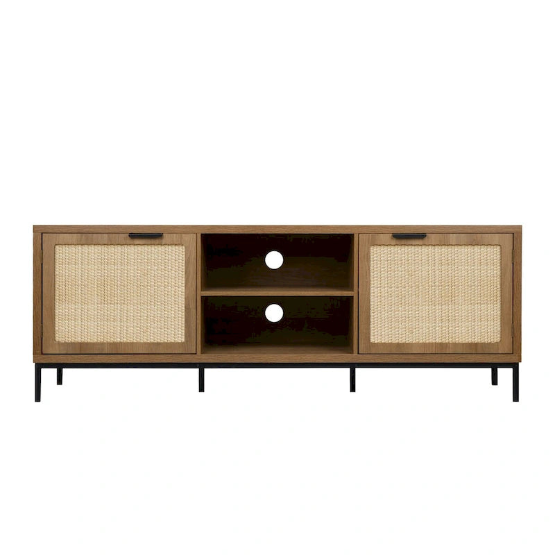 Modern TV Stand 2-Door Media Console Table Entertainment Center with 4 Storage Cabinets for TV's up to 65 - 59