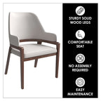 Ethora Leather Dining Chair with Curved Open Back and Rubberwood Legs