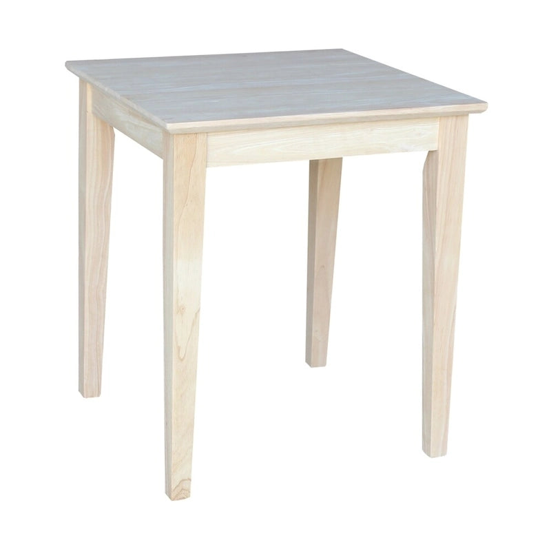 Unfinished Solid Parawood Shaker Tall End Table