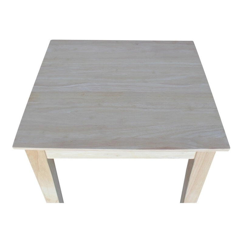 Unfinished Solid Parawood Shaker Tall End Table