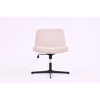 Cross Legged Office Chair, Wide Comfty Desk Chair, No Wheels Armless Computer Task Chair, Swivel and Height Adjustable